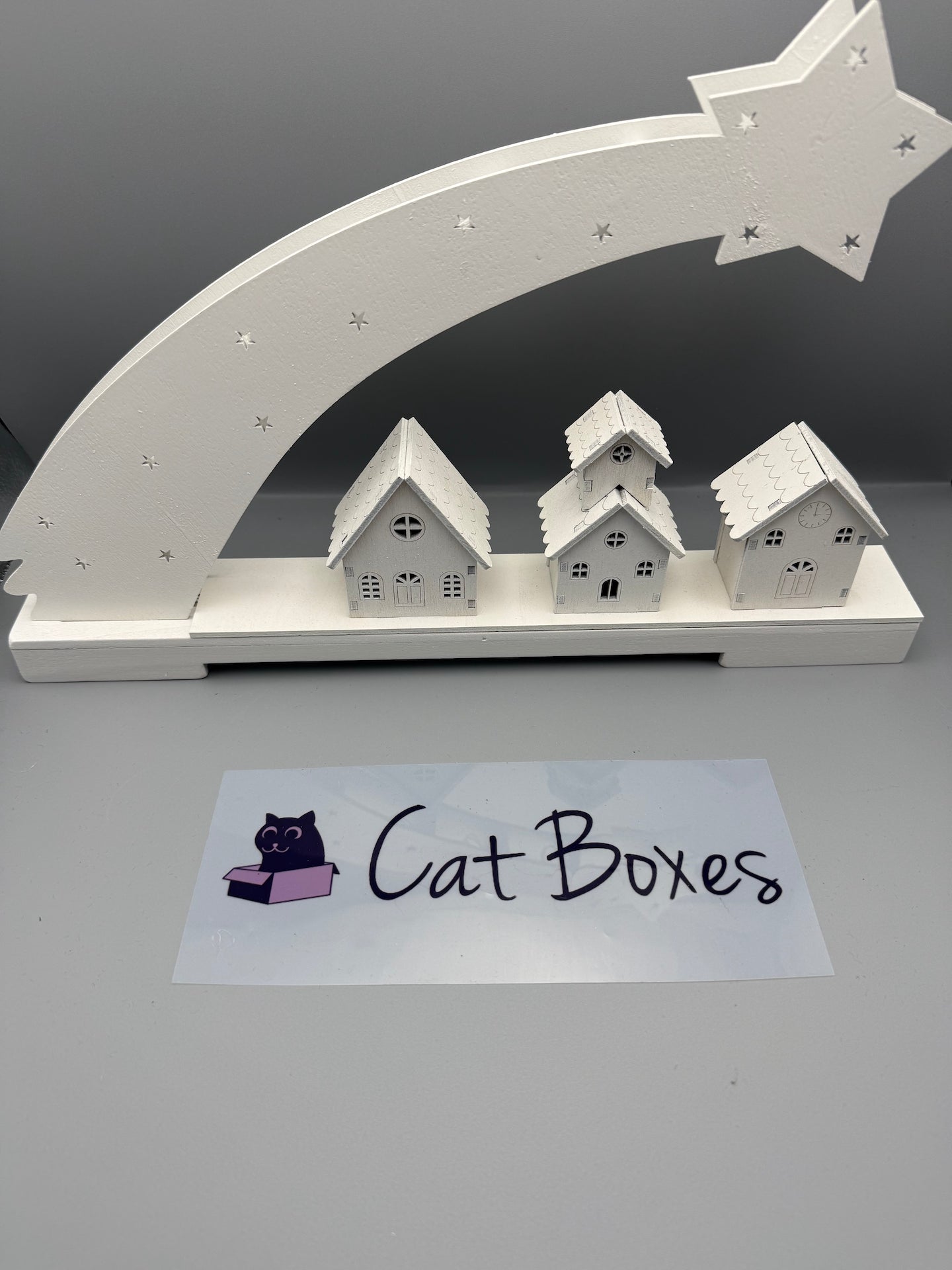 Wooden Shooting Star Light Up Christmas Scene 45cm