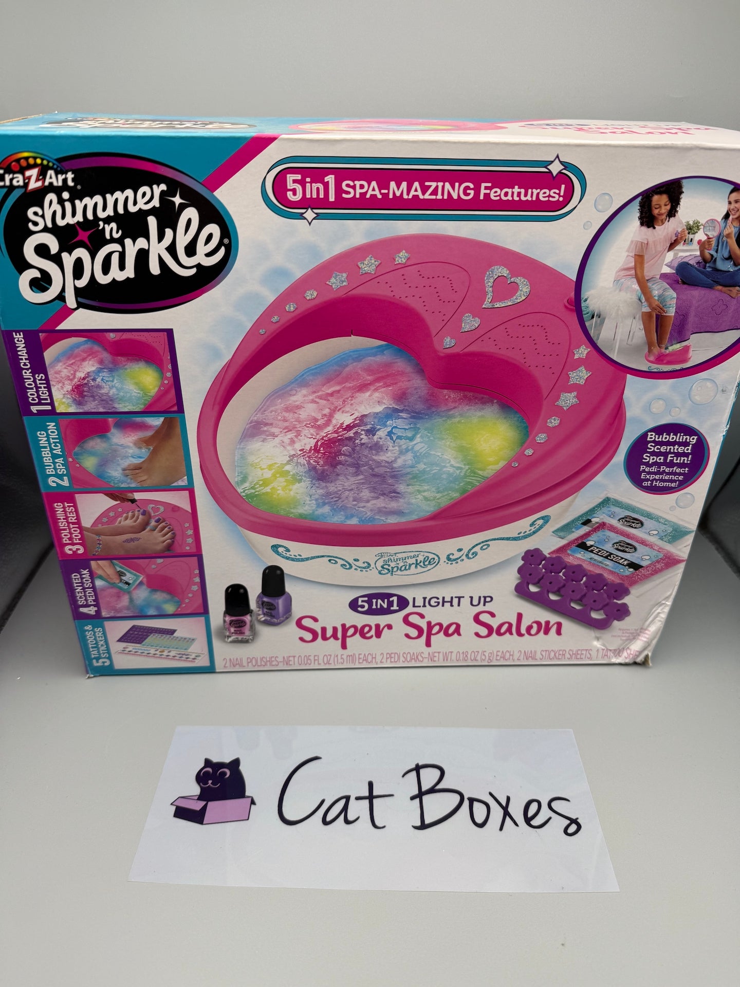 Crazart Shimmer & Sparkle 5-in-1 Light Up Super Spa Salon **opened Box**