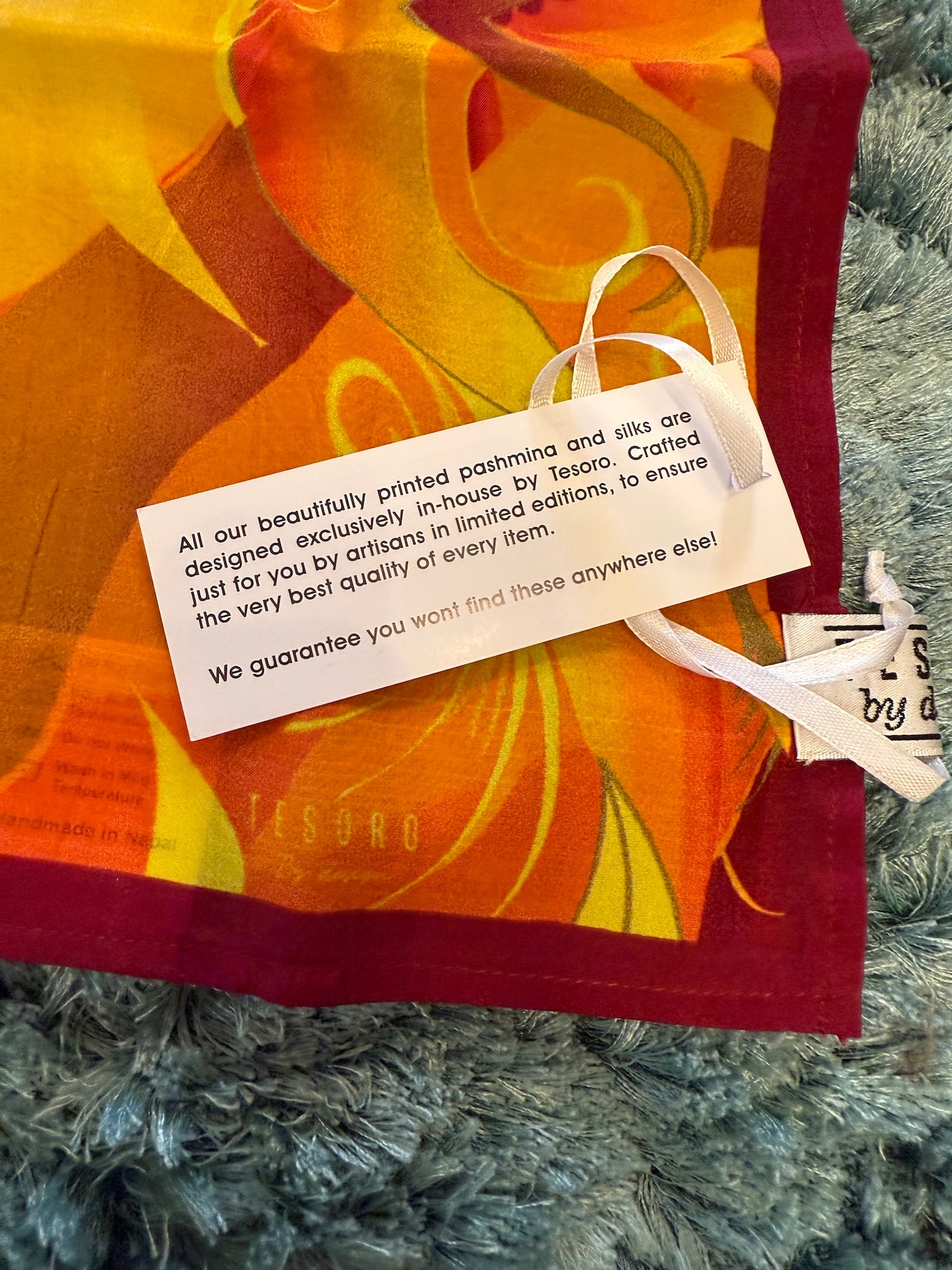 Tesoro by Design Golden Phoenix Silk Scarf